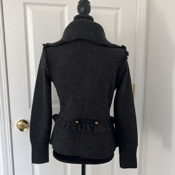 Loft Anna Taylor military gray wool jacket blazer Sz petite medium - Picture 6 of 12